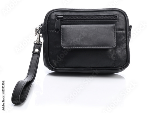 Black men's leather bag on ...