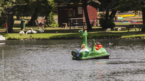 Pedal boat on Singleton Swansea lake