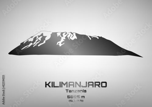 Outline vector illustration of steel Mt. Kilimanjaro