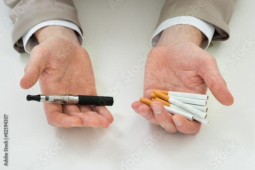 Businessperson Hand With Electronic Cigarette
