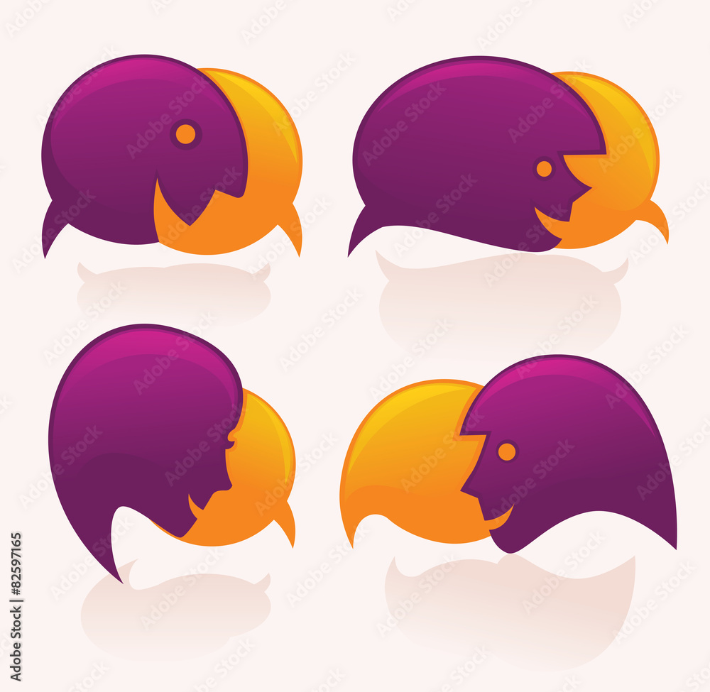 vector speech bubbles look like a head and face vector speech bubbles look like a head and face