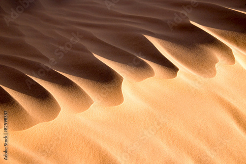 Close up photo of a sand dune, desert of Sahara, South Tunisia © Delphotostock