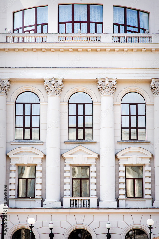Fototapeta premium Beautiful bright facade classical architecture