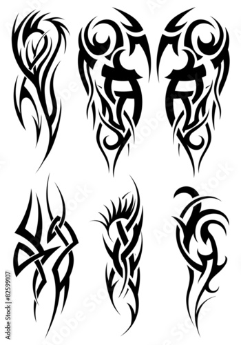 Set of tribal tattoos