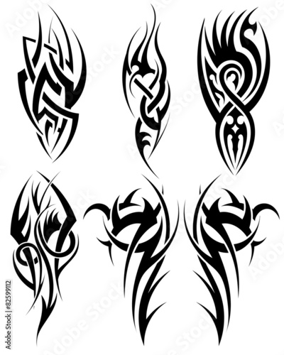 Set of tribal tattoos