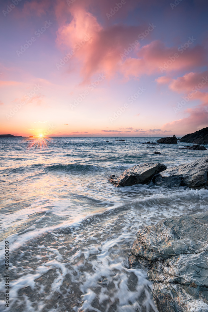 Cornish Beach Sunset