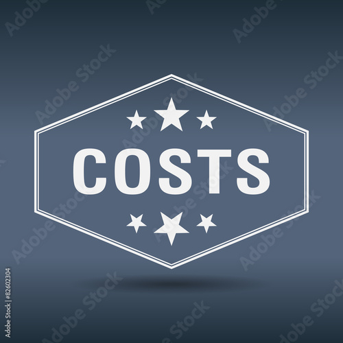 costs hexagonal white vintage retro style label