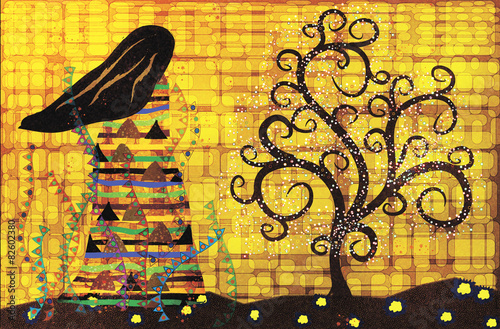 abstract illustration in the style of Gustav Klimt photo