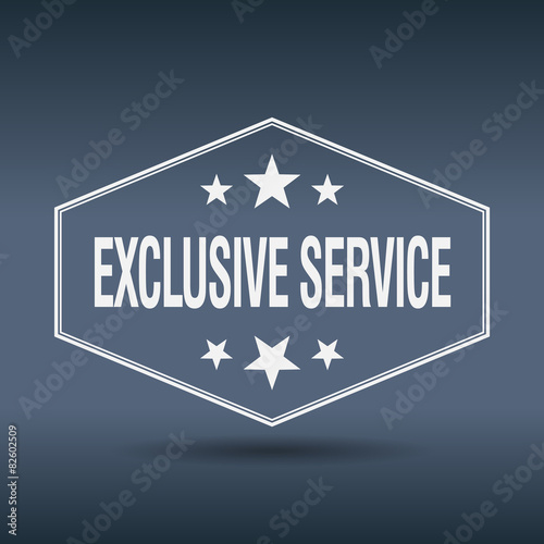 exclusive service hexagonal white vintage retro style label