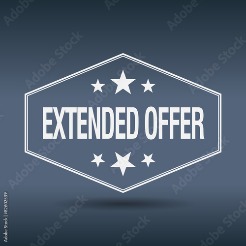 extended offer hexagonal white vintage retro style label