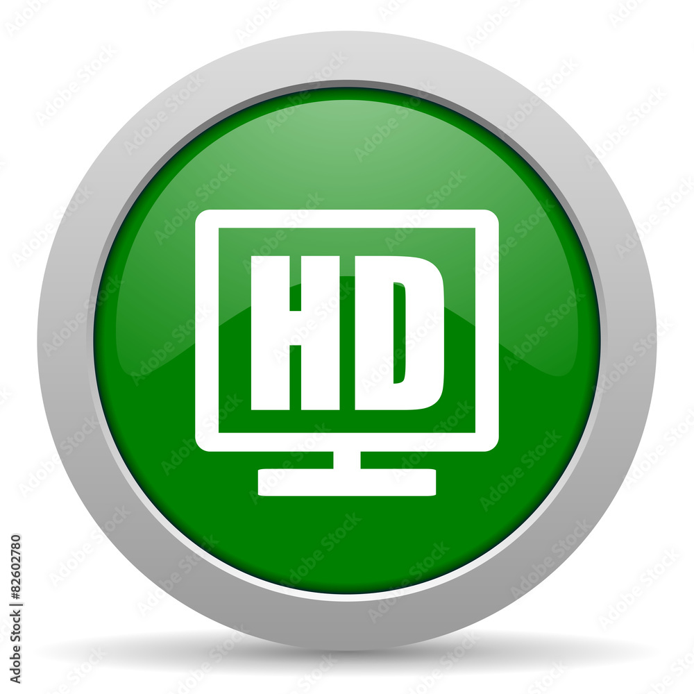 hd display green glossy web icon hd display green glossy web icon