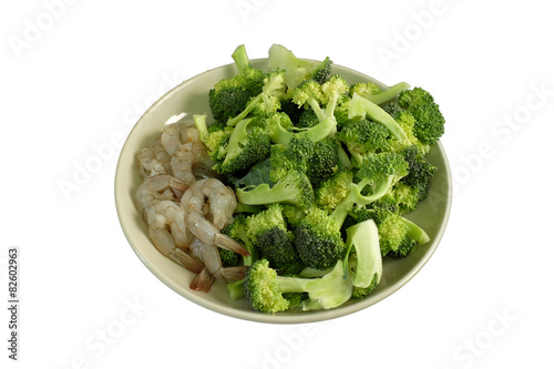Thai healthy food fresh broccoli with shrimp