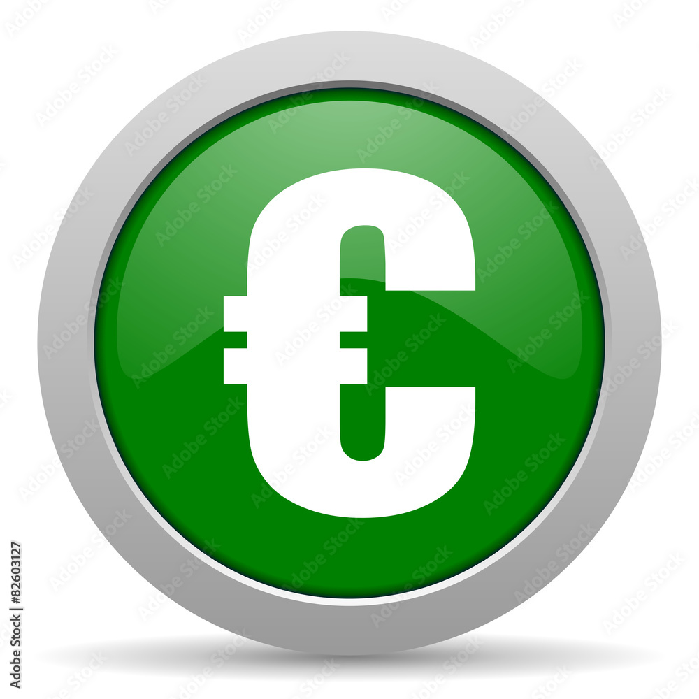 euro green glossy web icon euro green glossy web icon