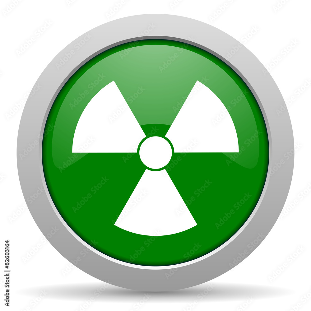 radiation green glossy web icon radiation green glossy web icon