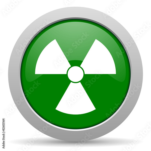 radiation green glossy web icon