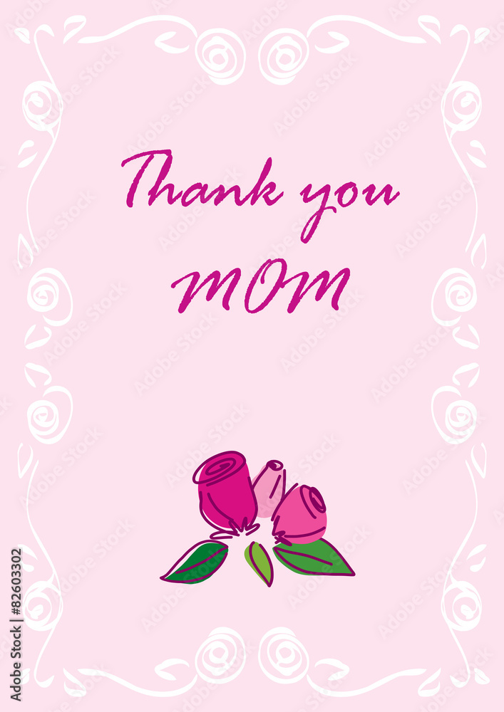 Thank you Mom greeting card.