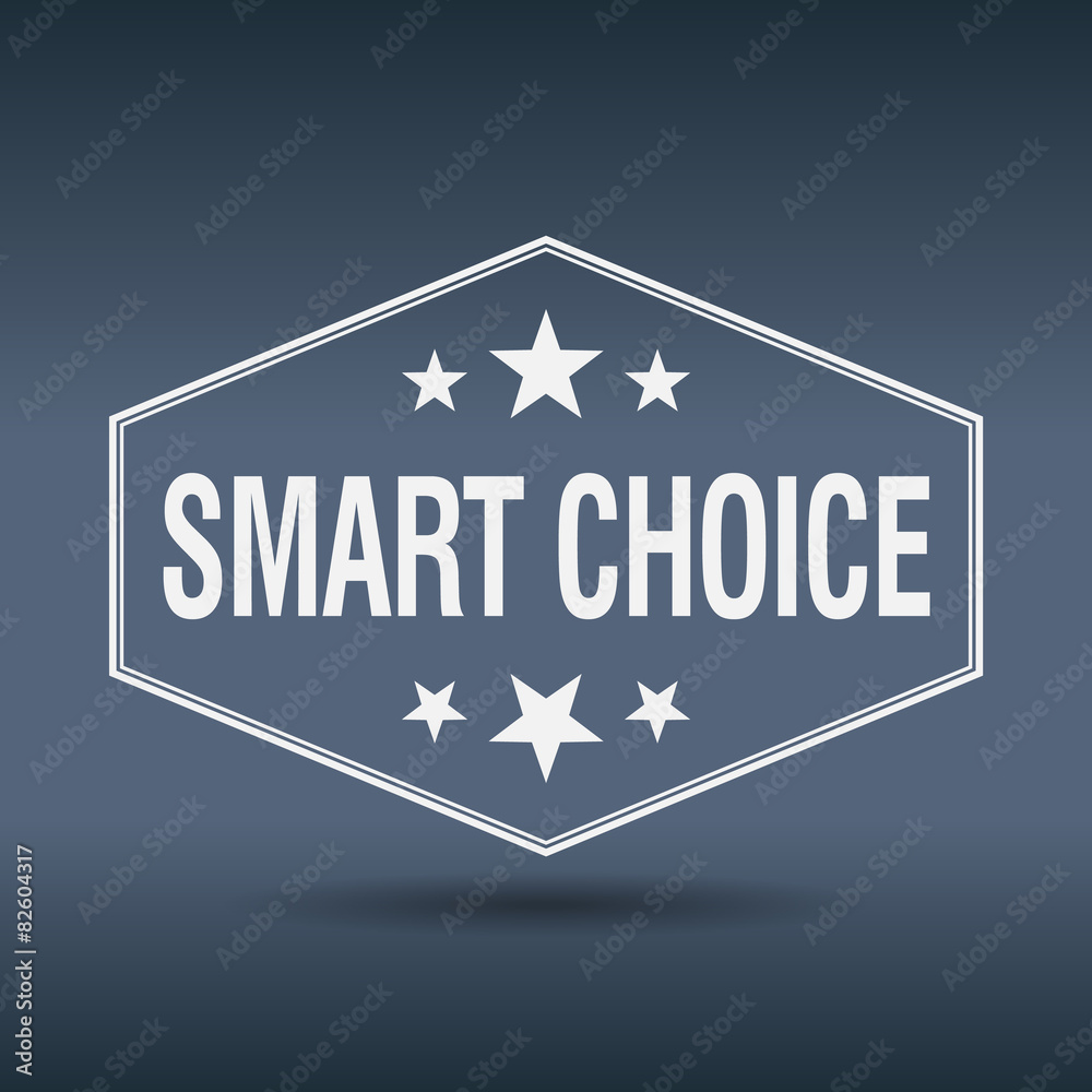 smart choice hexagonal white vintage retro style label