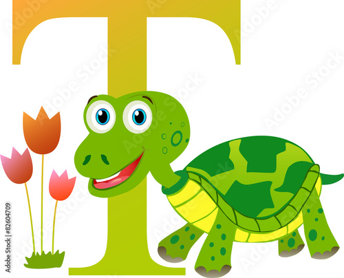 Alphabet for children: letter T is for Turtle