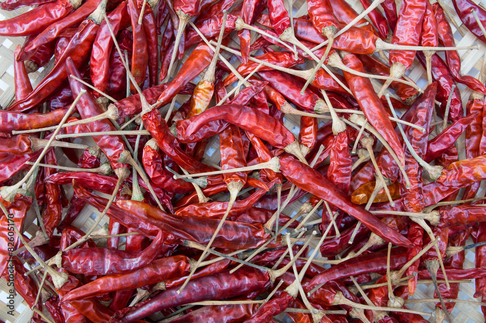 Fototapeta premium dry hot chili pepper hot spicy heat concept