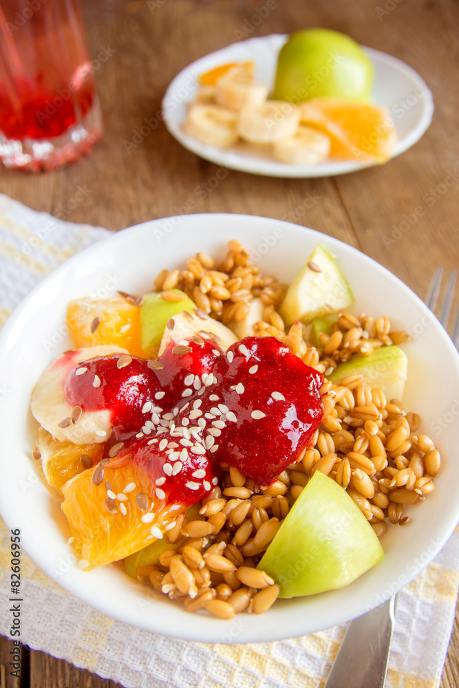 Fruit salad with wheat sprouts Fruit salad with wheat sprouts