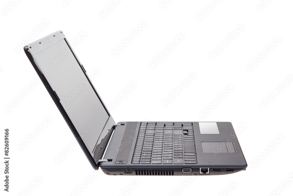 Electronic collection - Modern laptop isolated on white backgrou Electronic collection - Modern laptop isolated on white backgrou