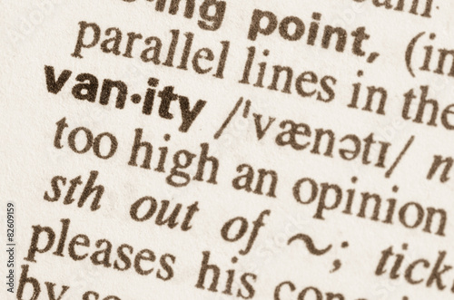 Dictionary definition of word vanity
