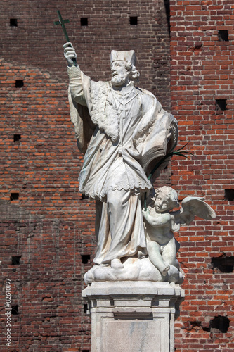 Statue of St John of Nepomuk in Milan, Italy