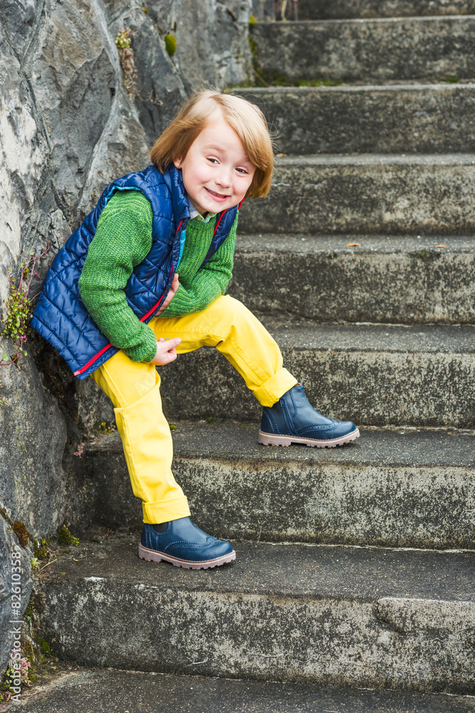 Outdoor portrait of a cute little blond boy Outdoor portrait of a cute little blond boy