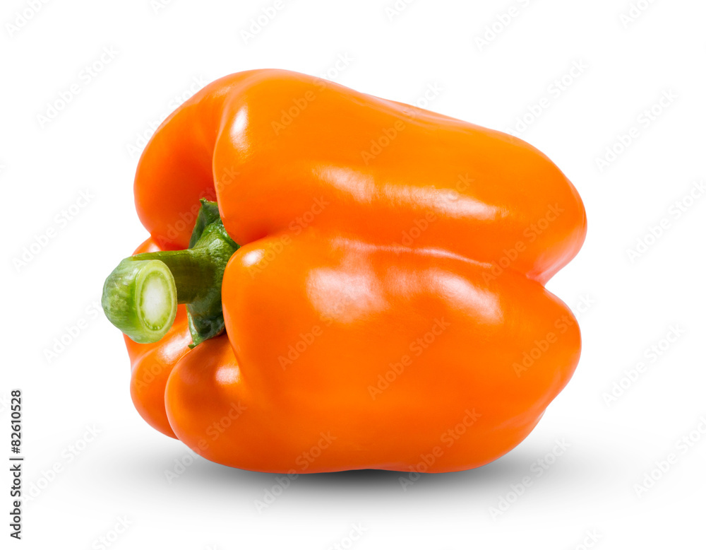 Fresh vegetable, Orange Pepper on a white background Fresh vegetable, Orange Pepper on a white background
