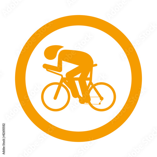 Icono redondo corredor ciclista naranja photo