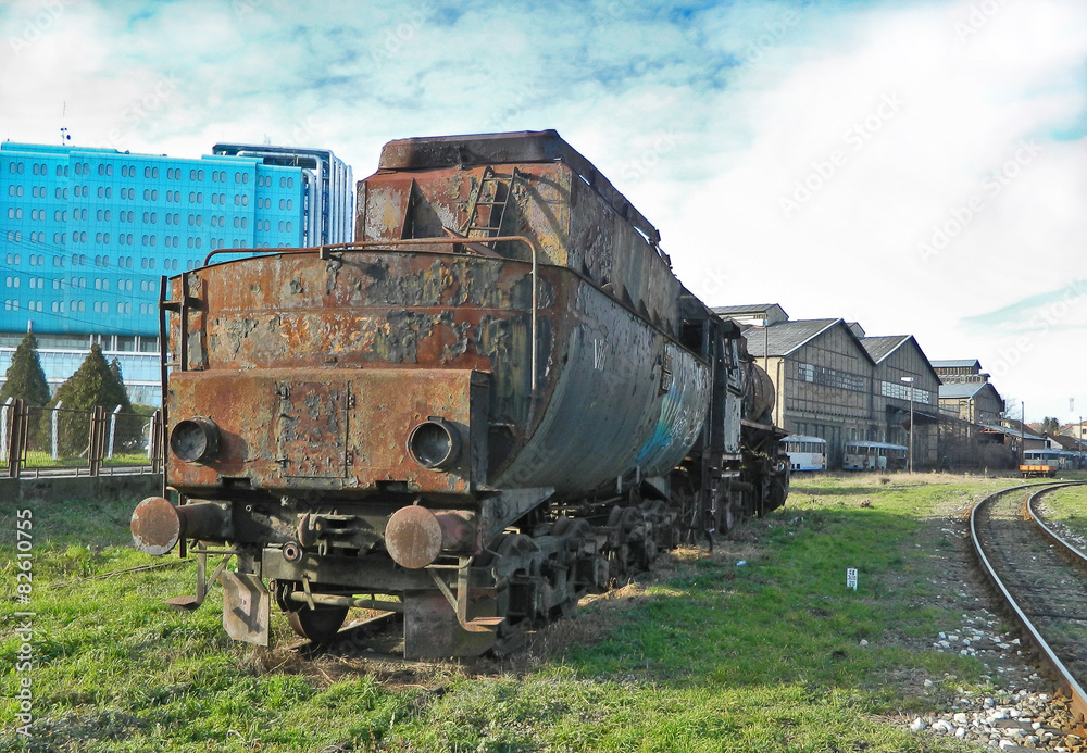 Obraz premium Old steam locomotive