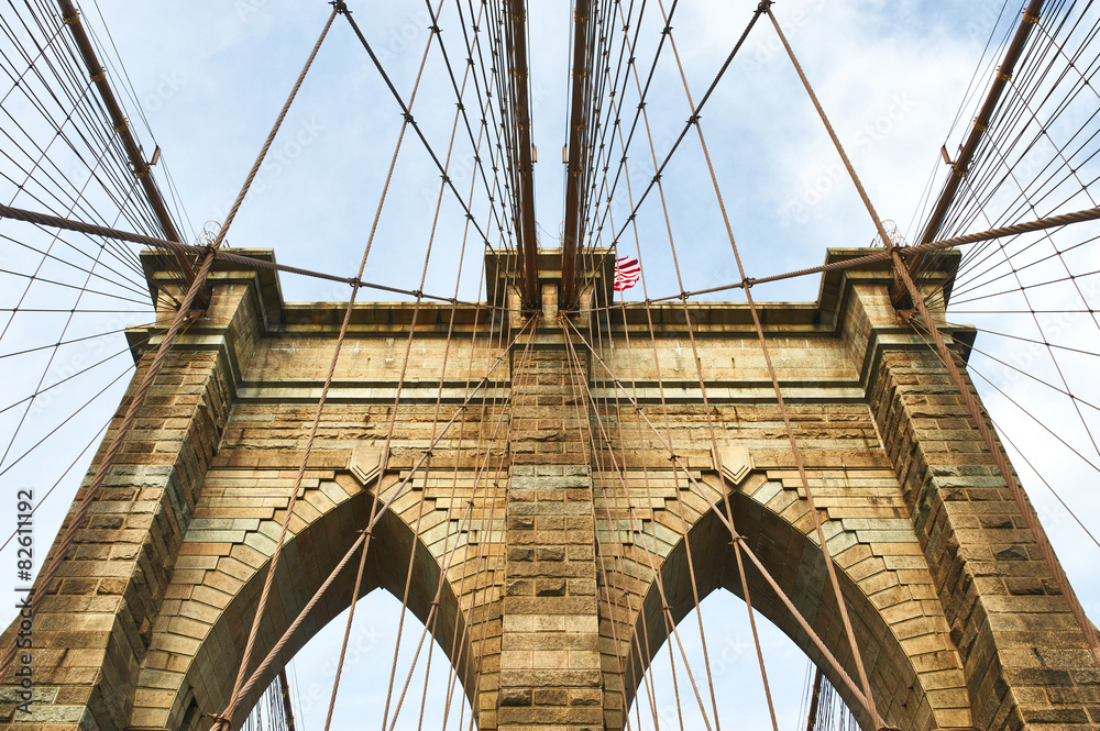 Fototapeta premium Filar mostu Brooklyn, Nowy Jork