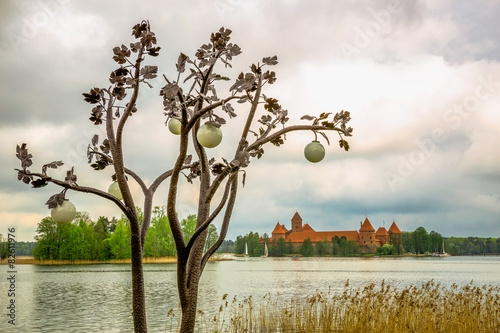 Medieval old castle in Trakai, Lithuania photo