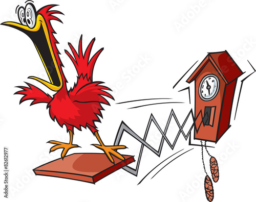 A cartoon cuckoo clock. layered vector and high resolution jpeg. photo