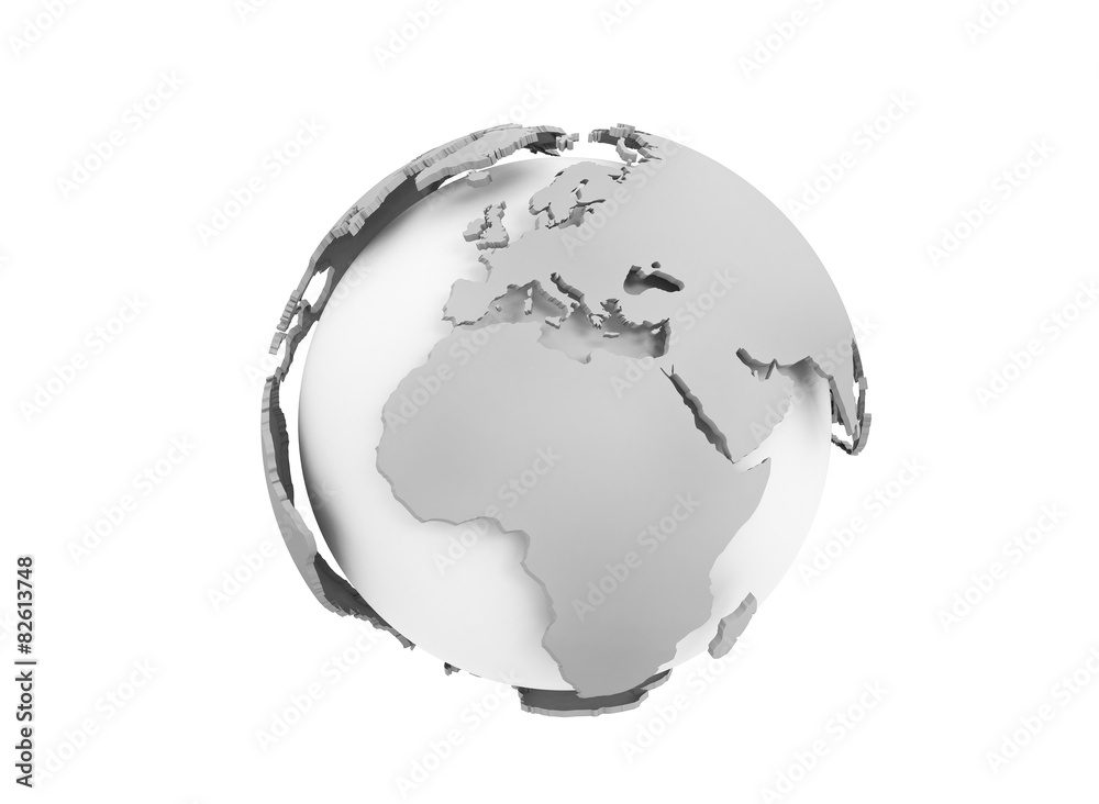 3d World Globe Isolated On White Stock Illustration Adobe Stock