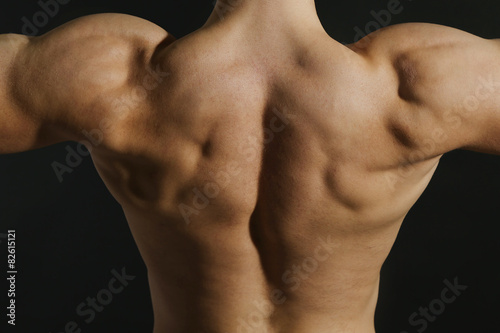 Muscle young man close up