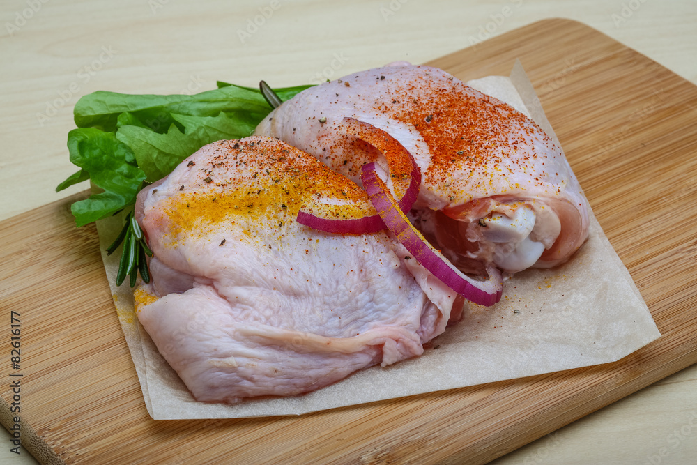 Raw chicken thights Raw chicken thights