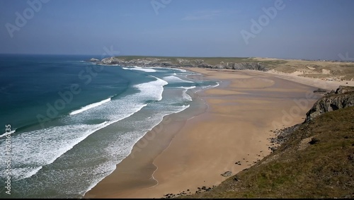 Holywell Bay North Cornwall coast England UK near Newquay
 photo