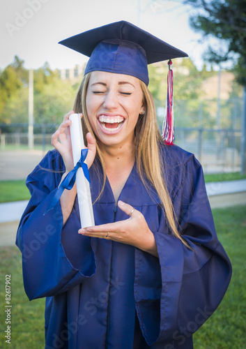 Expressive Young Woman Hold...