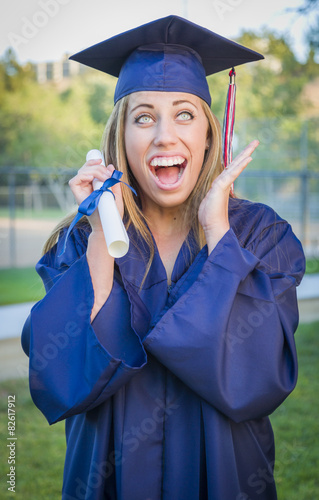 Expressive Young Woman Hold...