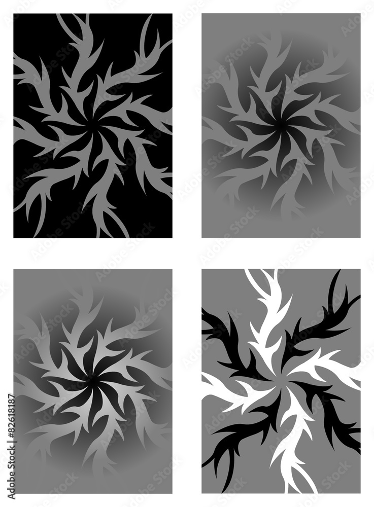 Fondo con llamas estilo tribal blanco y negro