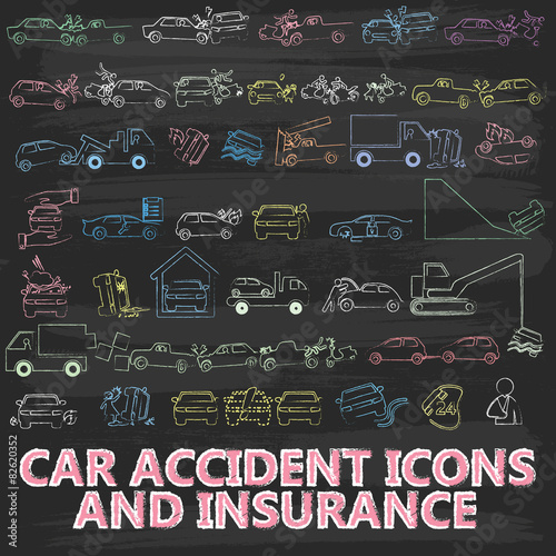 Chalk Painting About Icon Car Insurance