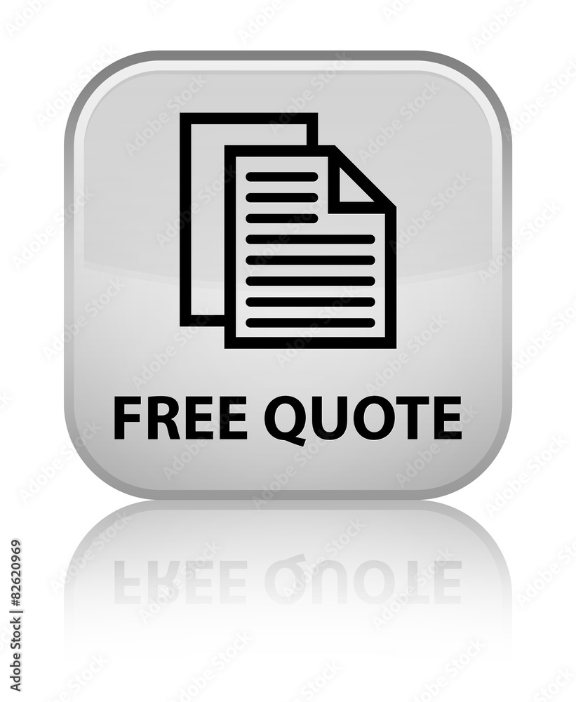 Free quote white square button
