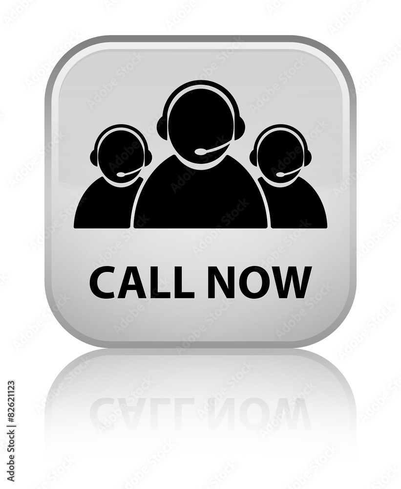 Call now (customer care team icon) white square button