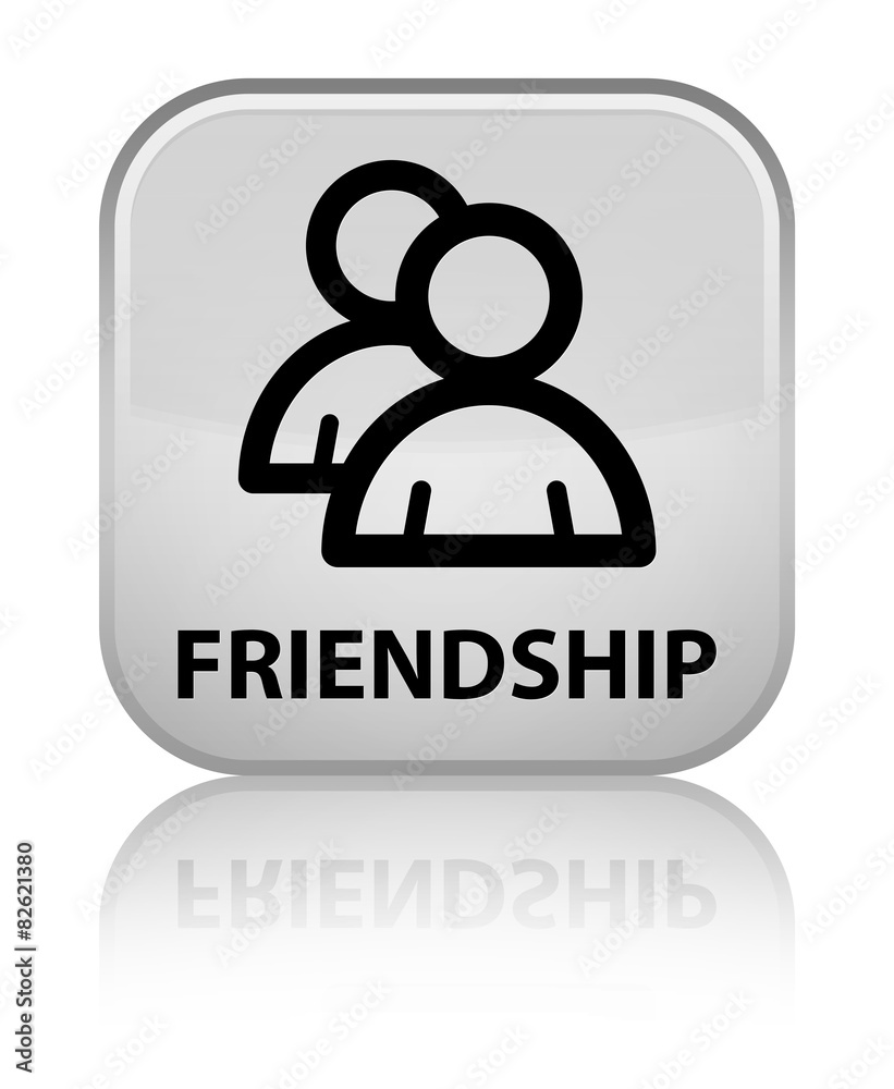 Friendship (group icon) white square button Friendship (group icon) white square button
