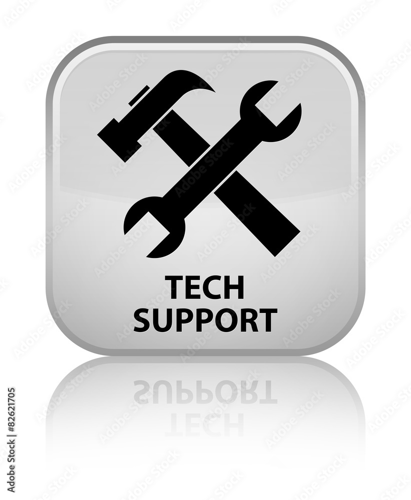 Tech support (tools icon) white square button Tech support (tools icon) white square button