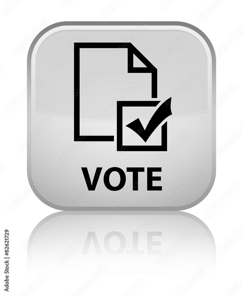 Vote (survey icon) white square button Vote (survey icon) white square button