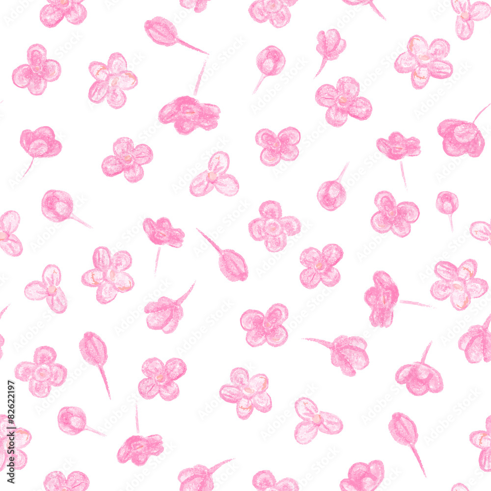  flowers hand drawn in pencil seamless pattern