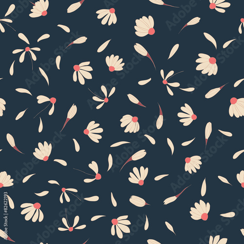 Fototapeta Naklejka Na Ścianę i Meble -  Seamless pattern with cute chamomile flowers