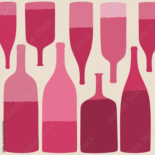 Glass bottles with wine.